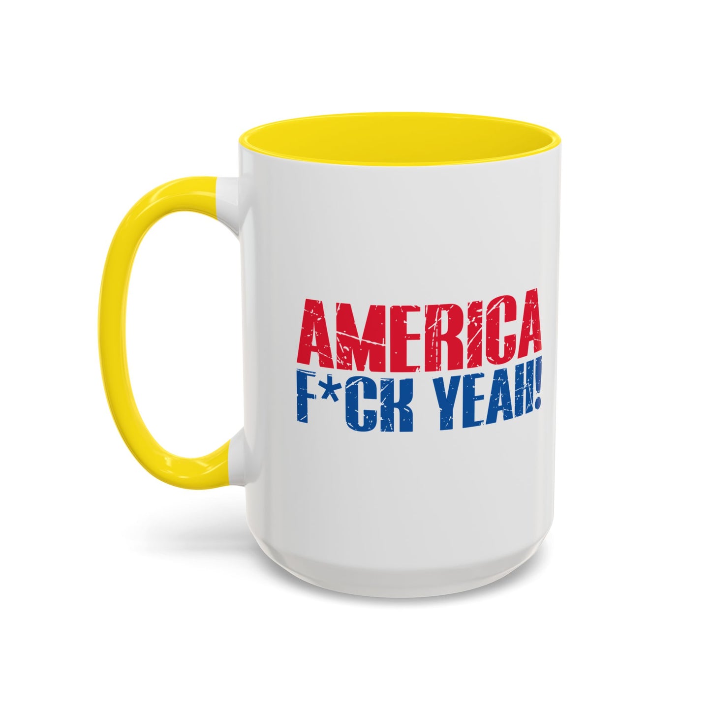 AMERICA FUCK YEAH Accent BiColor Funny Sarcastic Mug