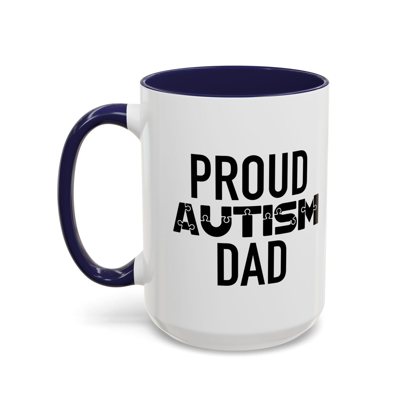 PROUD AUTISM DAD Accent BiColor Mug