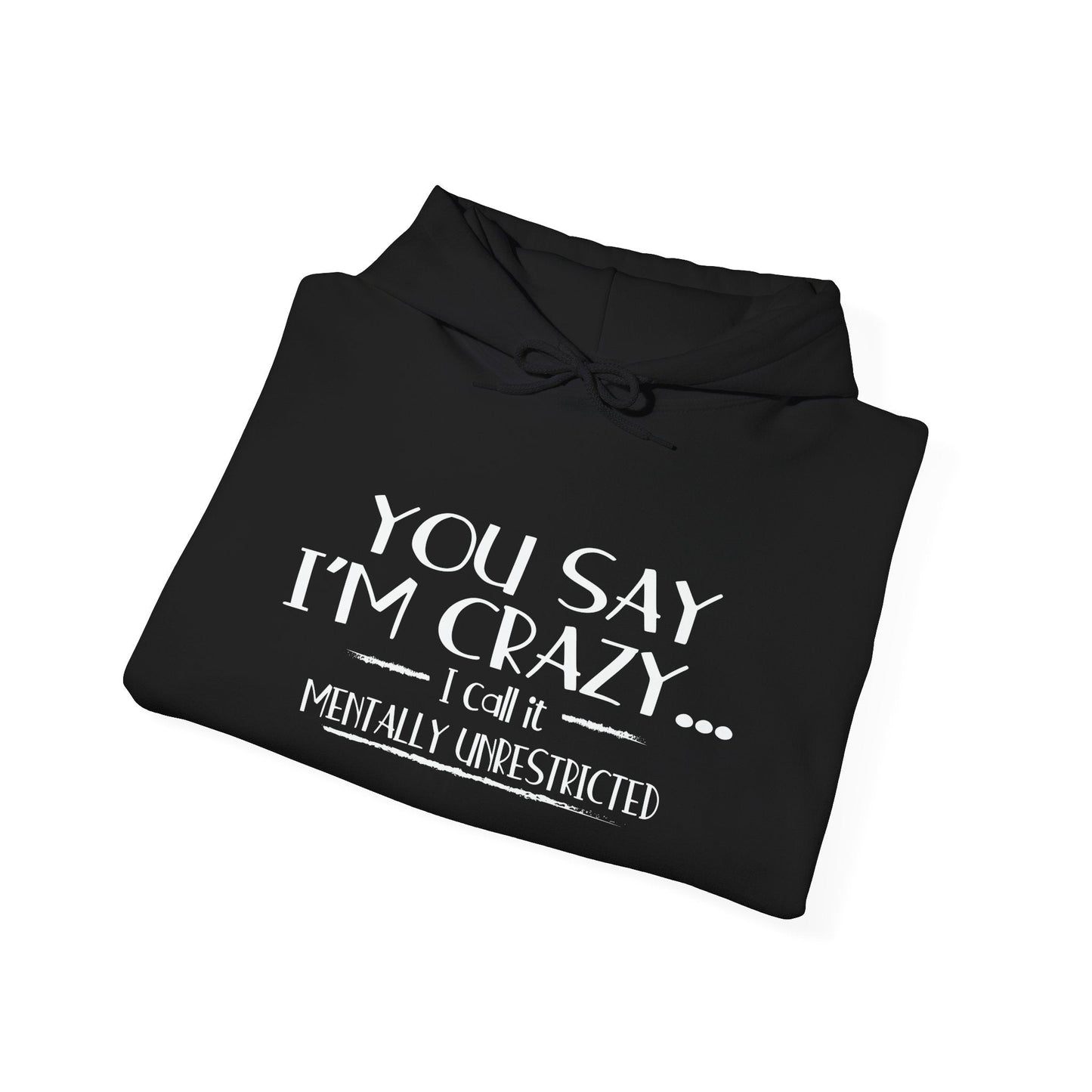 YOU SAY I'M CRAZY - Premium Unisex Funny Sarcastic Black Hoodie Sweatshirt