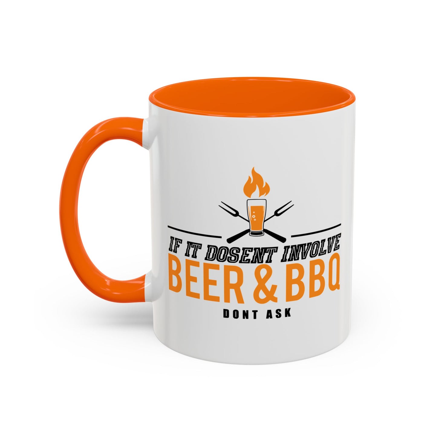 IF IT DOESN'T INVOLVE BEER & BBQ Accent BiColor Funny Sarcastic Mug