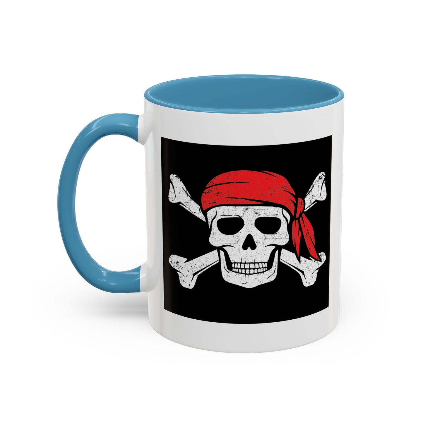 RED BANDANA SKULL Accent BiColor Funny Sarcastic Mug