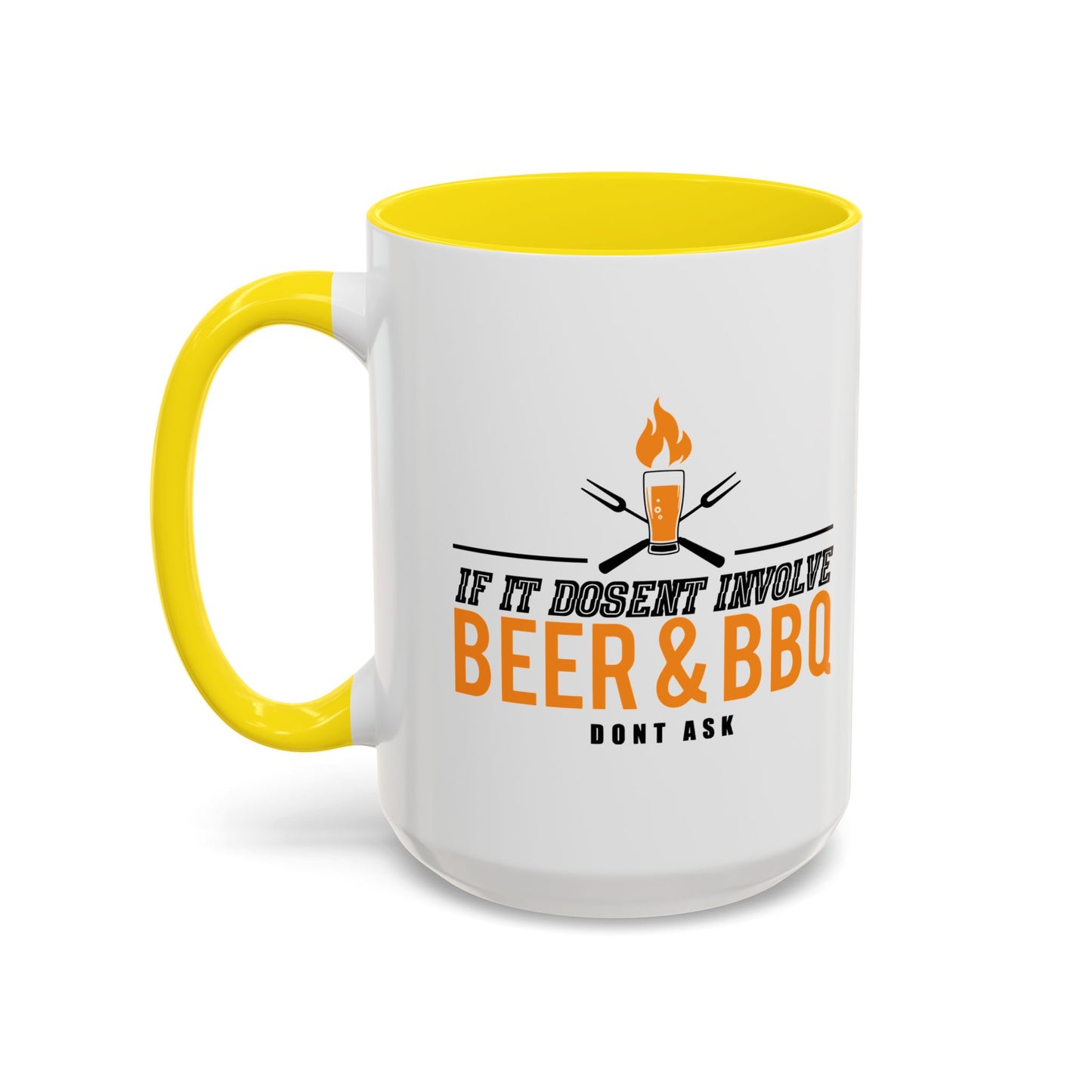 IF IT DOESN'T INVOLVE BEER & BBQ Accent BiColor Funny Sarcastic Mug