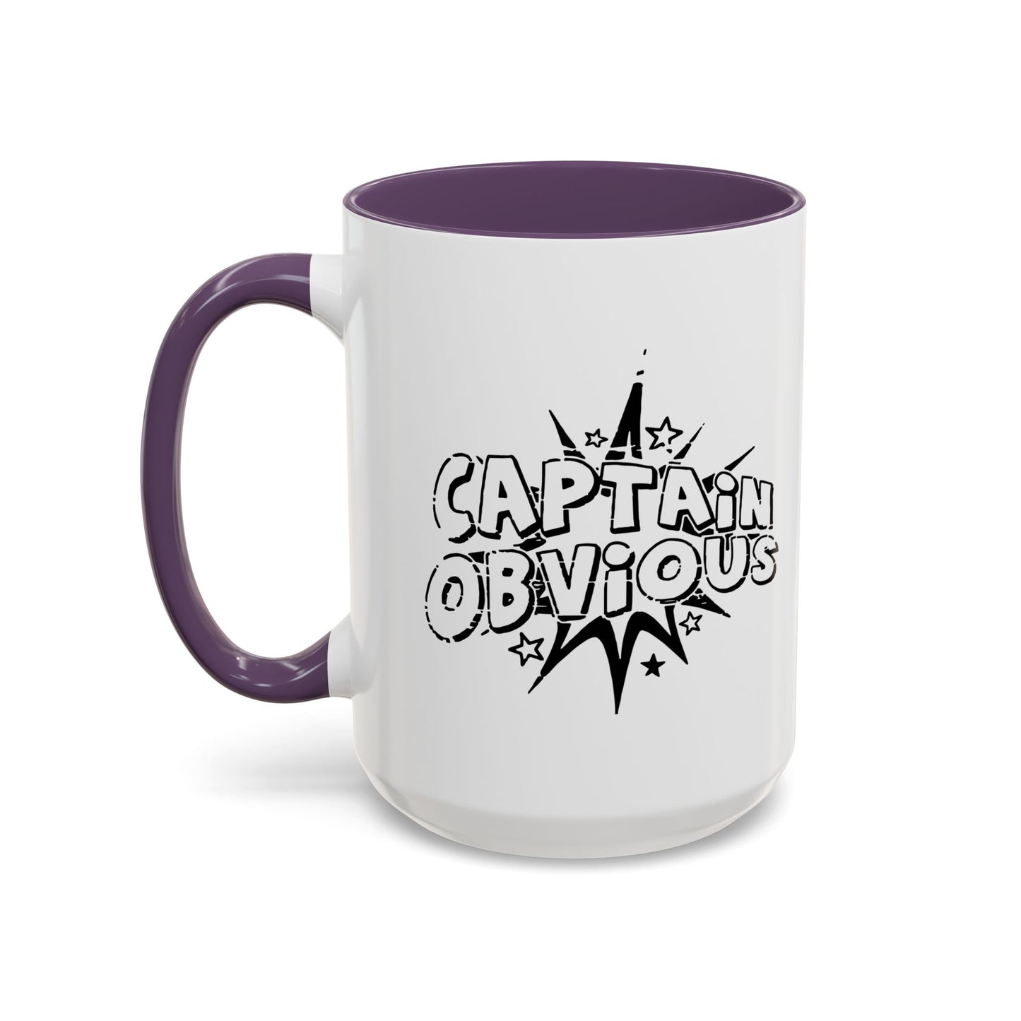 CAPTAIN OBVIOUS Accent BiColor Funny Sarcastic Mug