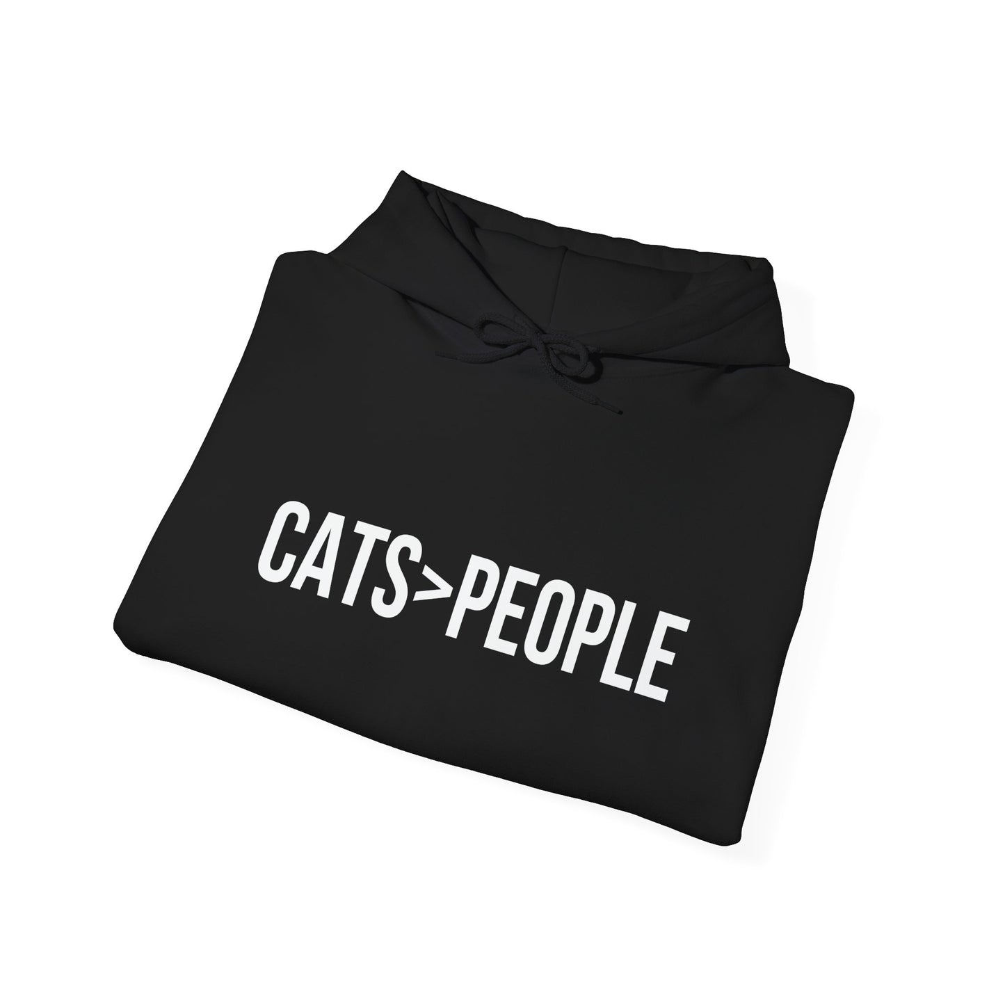 CATS>PEOPLE - Premium Unisex Funny Sarcastic Black Hoodie Sweatshirt