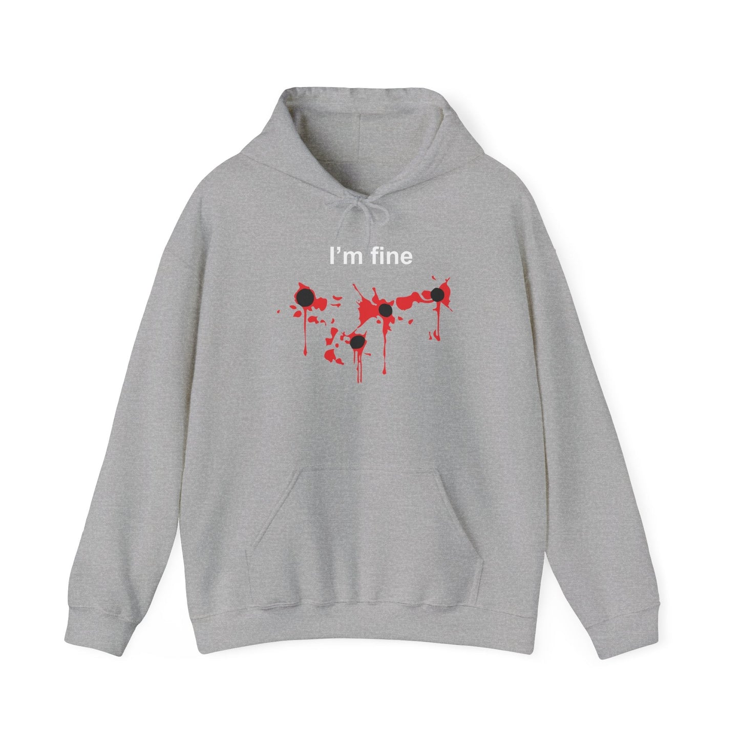 I'M FINE - Premium Unisex Funny Sarcastic Black Hoodie Sweatshirt