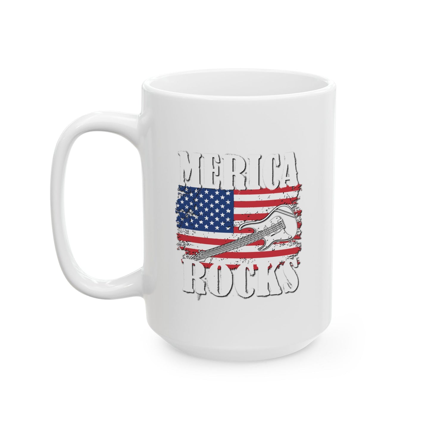 MERICA ROCKS WHITE MUG