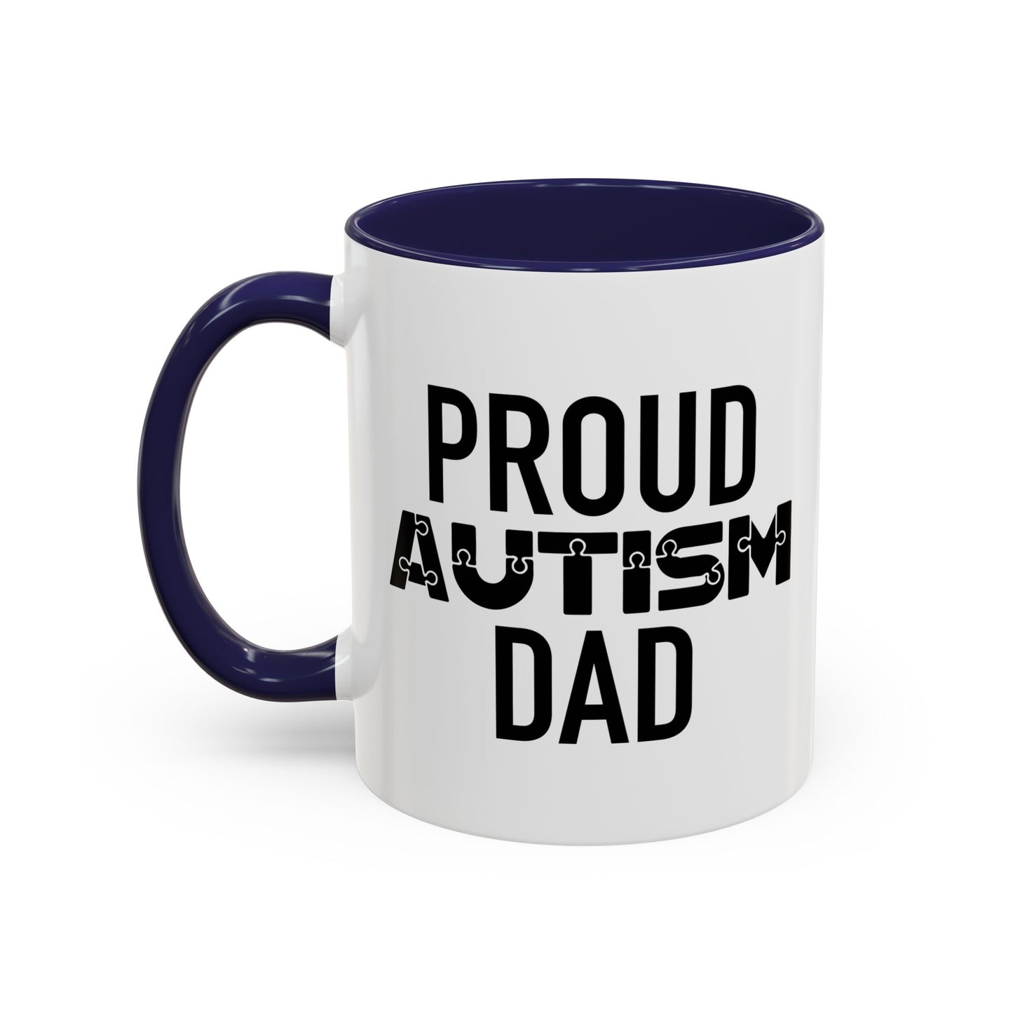 PROUD AUTISM DAD Accent BiColor Mug