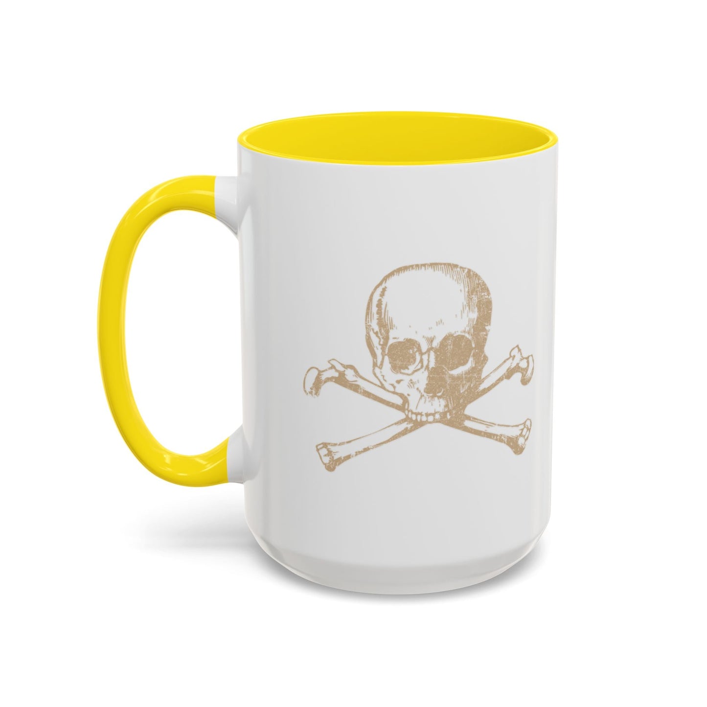 HUMAN SKULL CROSS BONES Accent BiColor Funny Sarcastic Mug