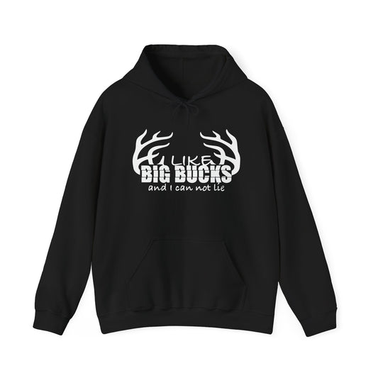 I LIKE BIG BUCKS AND I CAN NOT LIE - Premium Unisex Heavy Blend Funny Sarcastic Colored Hoodie Sweatshirt