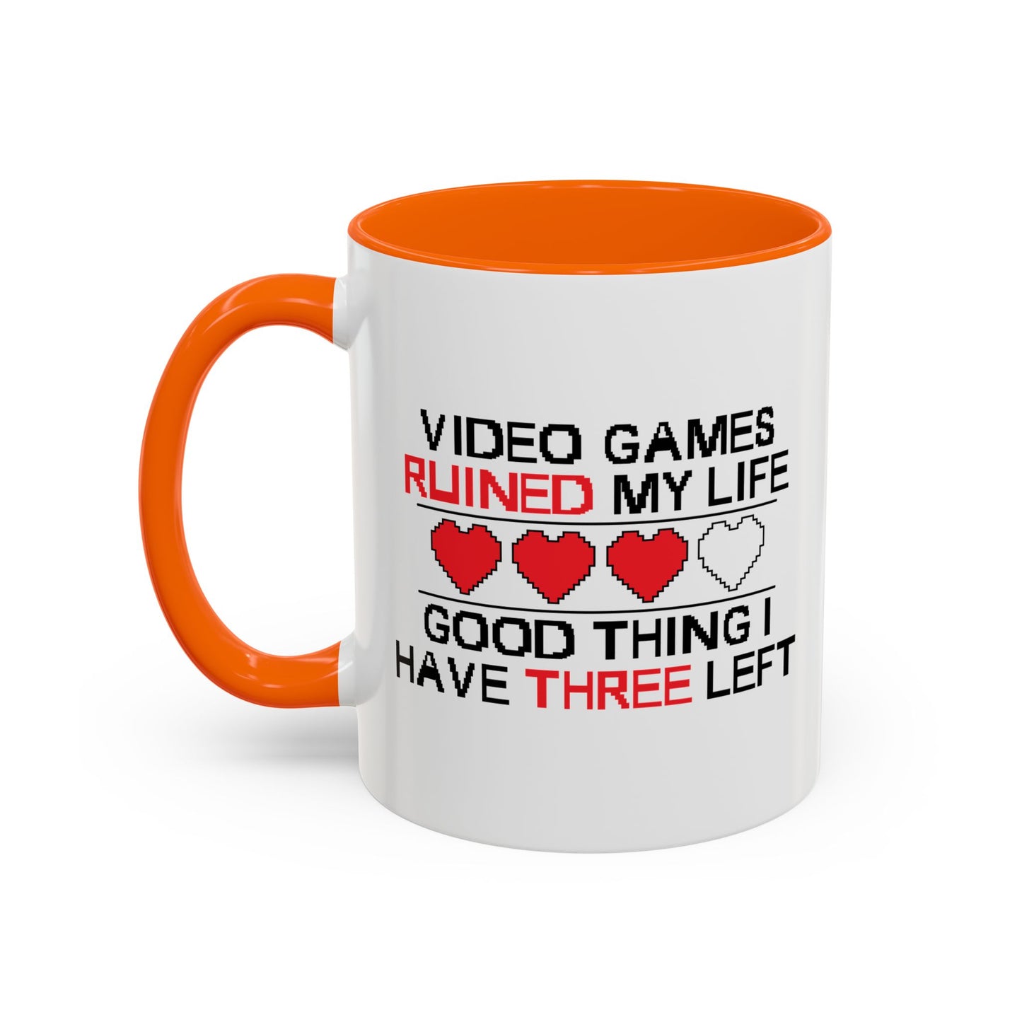 VIDEO GAMES RUINED MY LIFE Accent BiColor Funny Sarcastic Mug