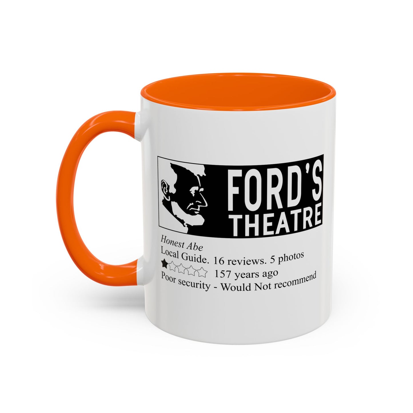 FORD'S THEATRE REVIEW Accent BiColor Funny Sarcastic Mug