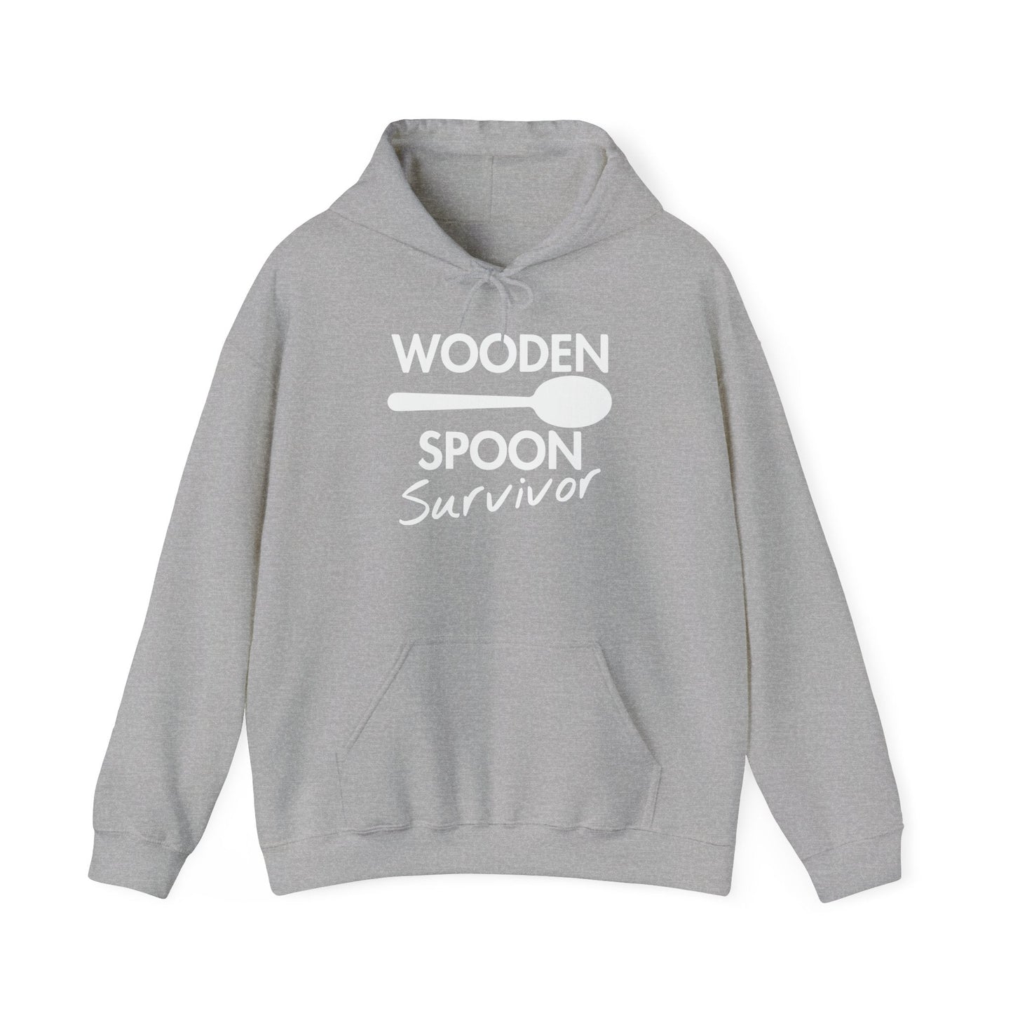 WOODEN SPOON SURVIVOR - Premium Unisex Funny Sarcastic Black Hoodie Sweatshirt