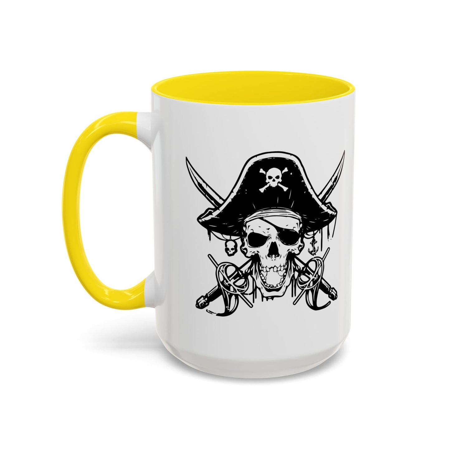 PIRATE SKULL HAT SWORD BONES Accent BiColor Funny Sarcastic Mug