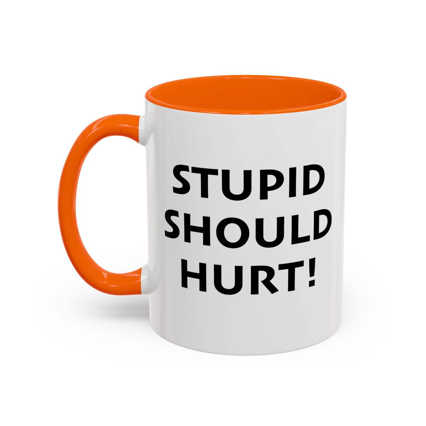 STUPID SHOULD HURT Accent BiColor Funny Sarcastic Mug