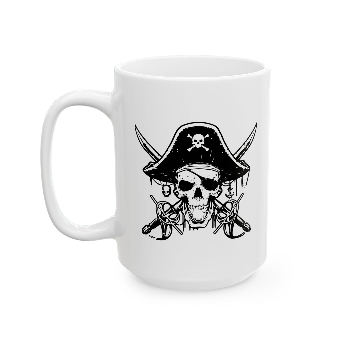 SKULL HAT BONES FUNNY SARCASTIC WHITE MUG