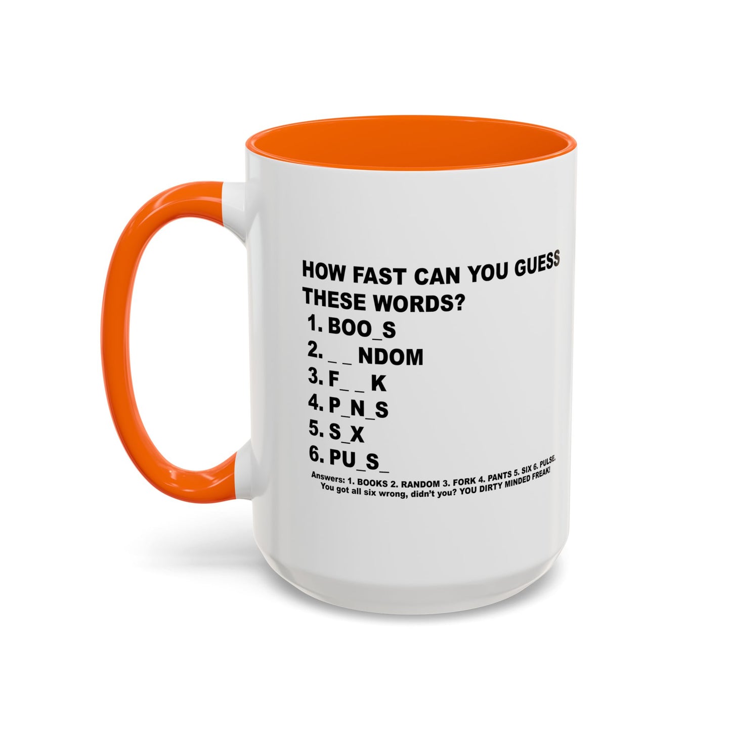 GUESS THESE WORDS Accent BiColor Funny Sarcastic Mug