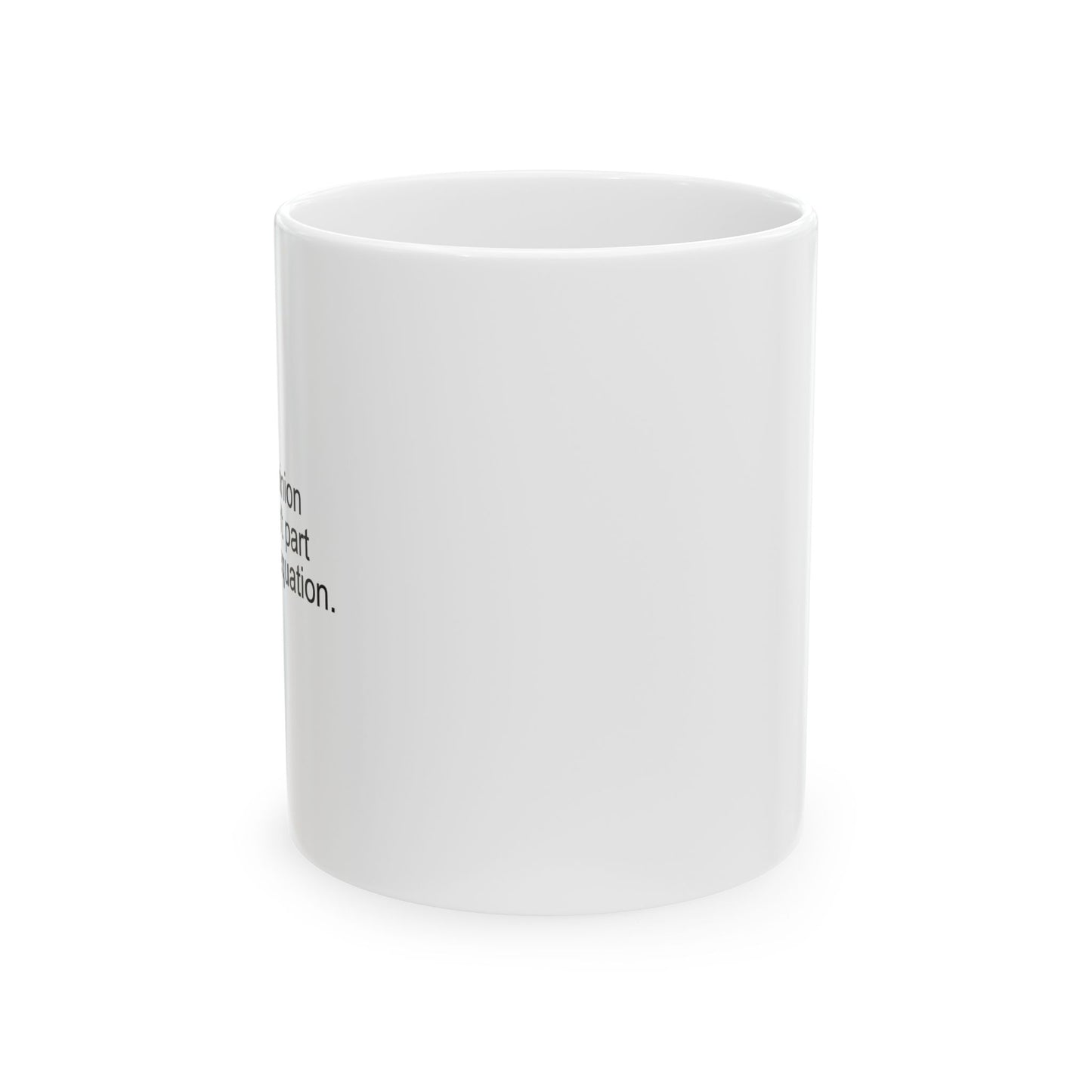 YOUR OPINION WASN'T PART OF THE EQUATION FUNNY SARCASTIC WHITE MUG