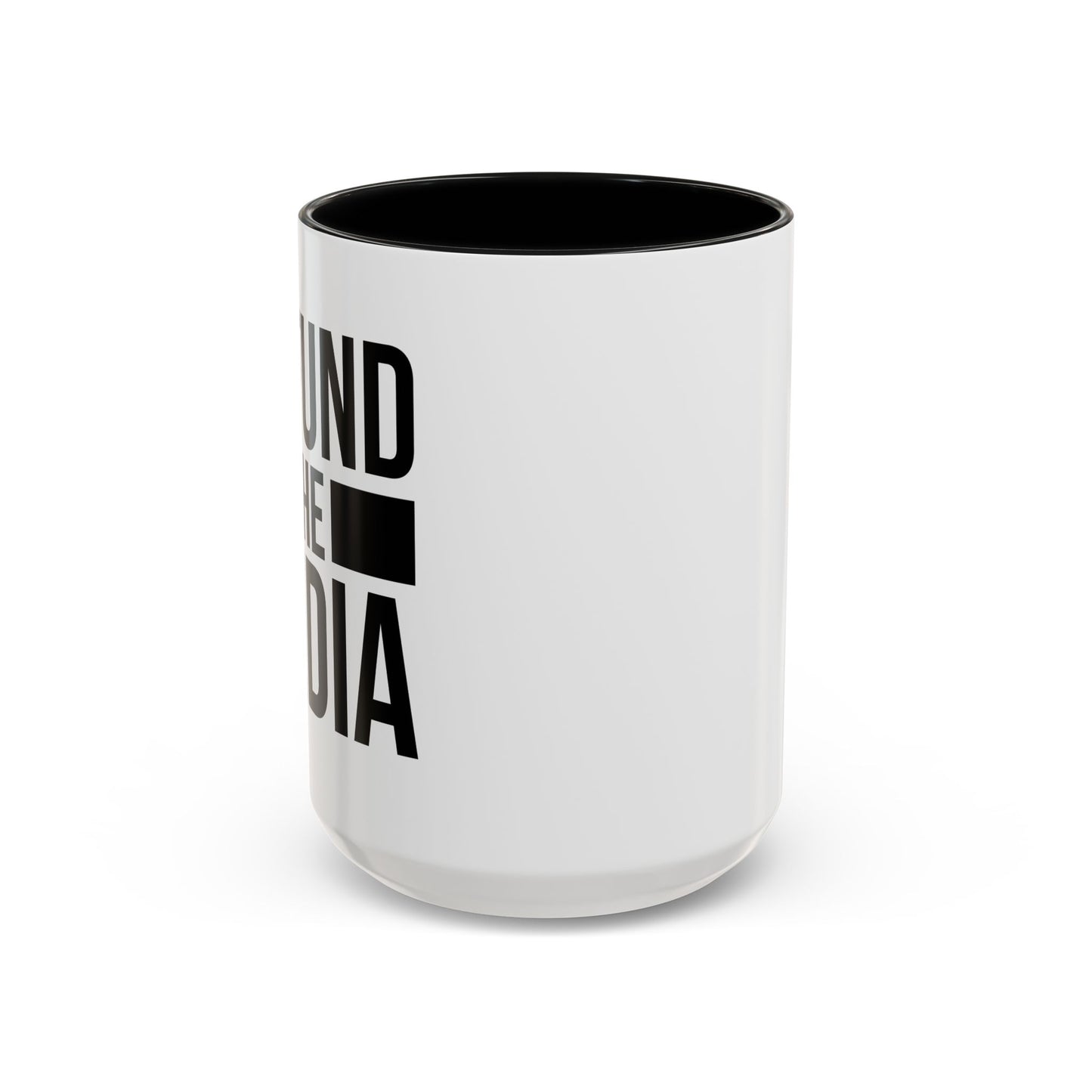 DEFUND THE MEDIA Accent BiColor Funny Sarcastic Mug