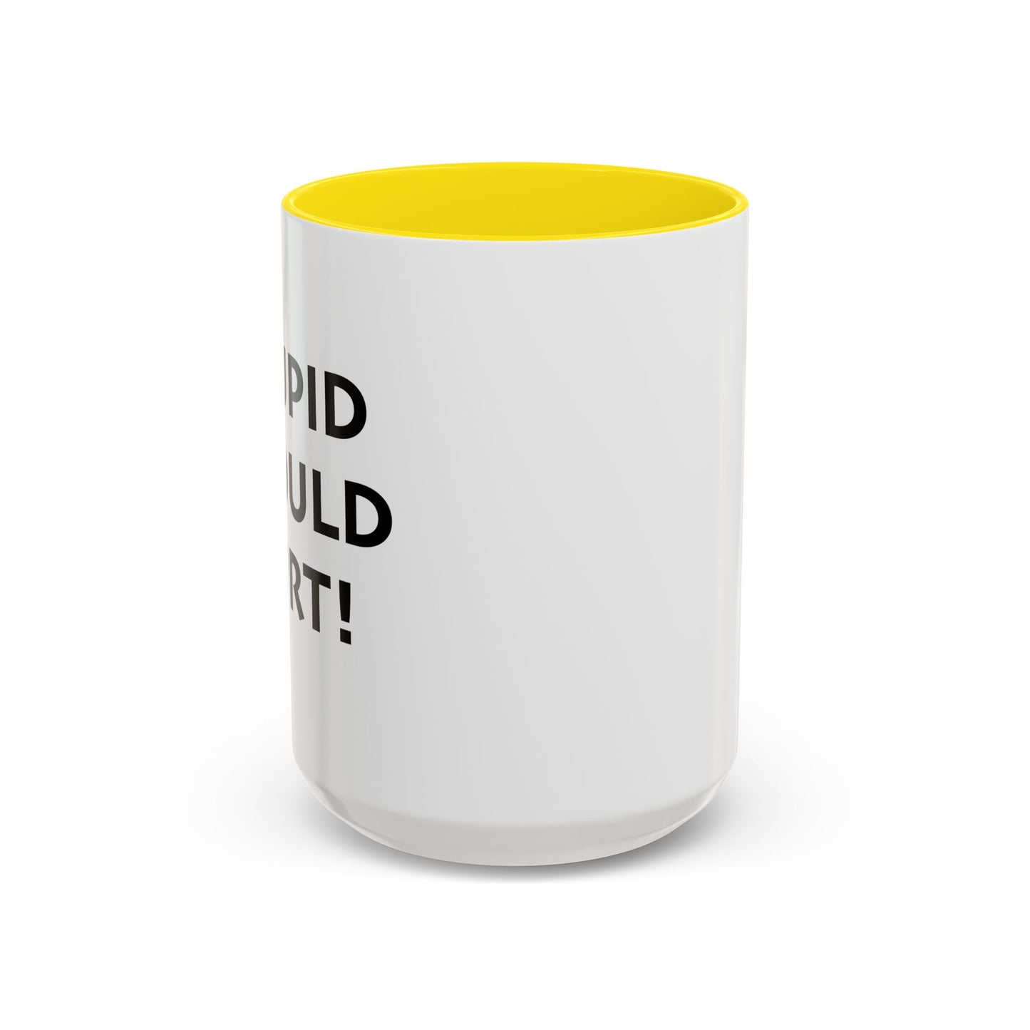 STUPID SHOULD HURT Accent BiColor Funny Sarcastic Mug