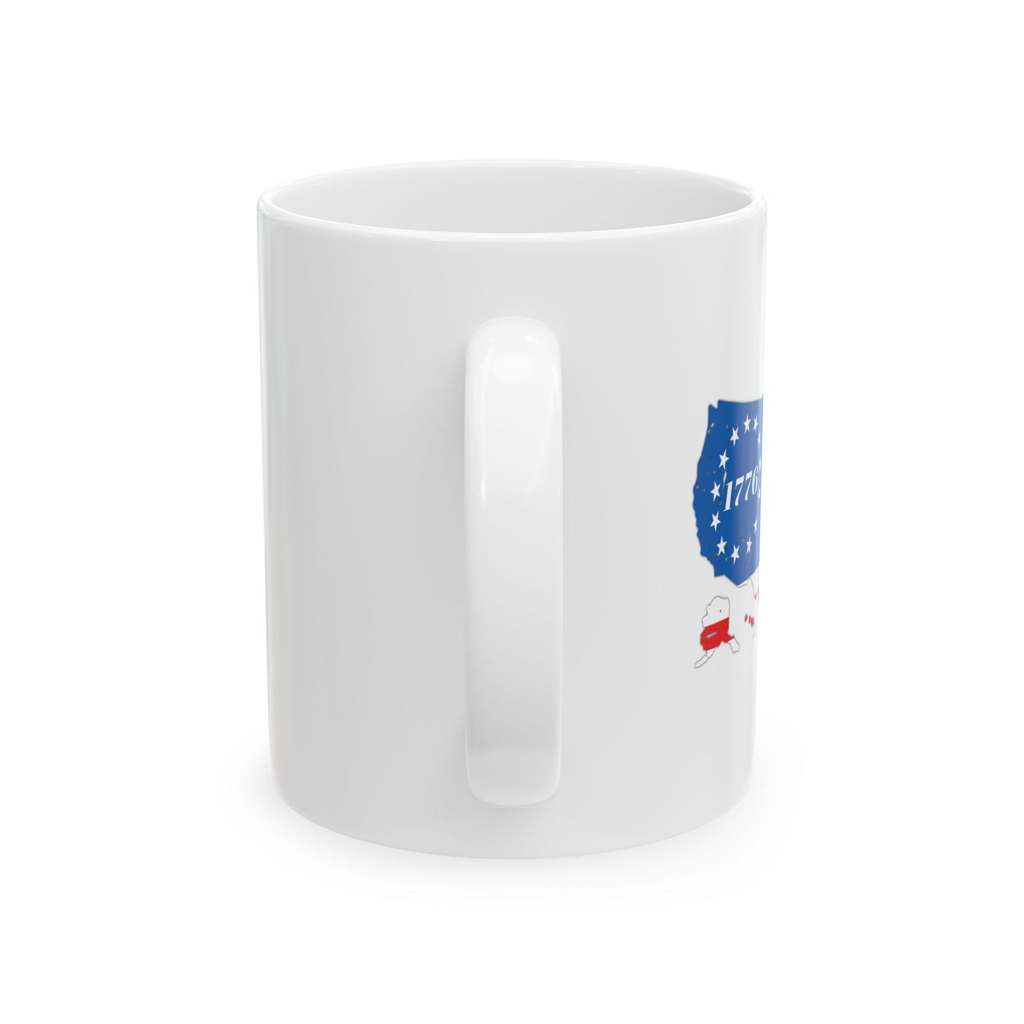 BETSY FLAG USA MAP PATRIOTIC WHITE MUG