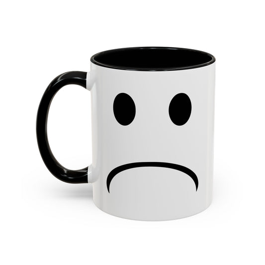 SAD SMILEY Accent BiColor Funny Sarcastic Mug