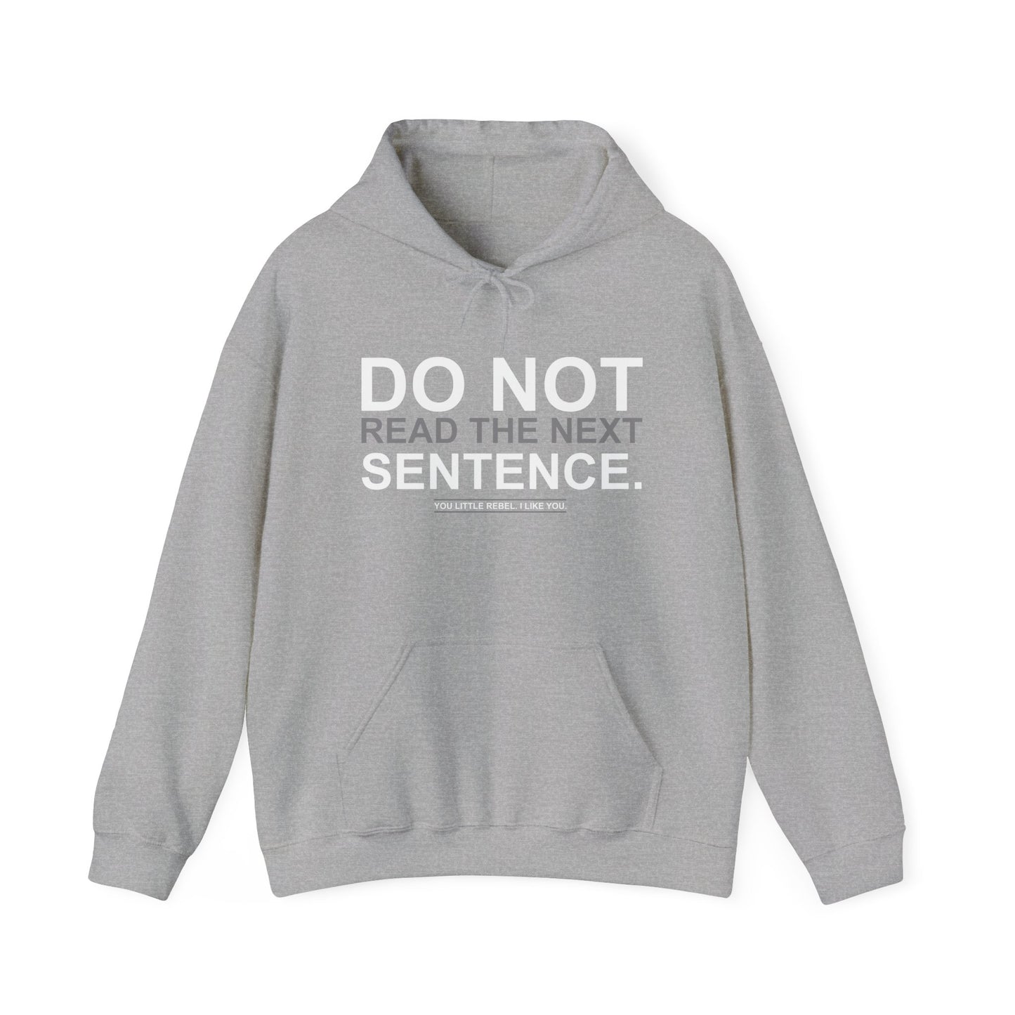 DO NOT READ THE NEXT SENTENCE. - Premium Unisex Funny Sarcastic Black Hoodie Sweatshirt