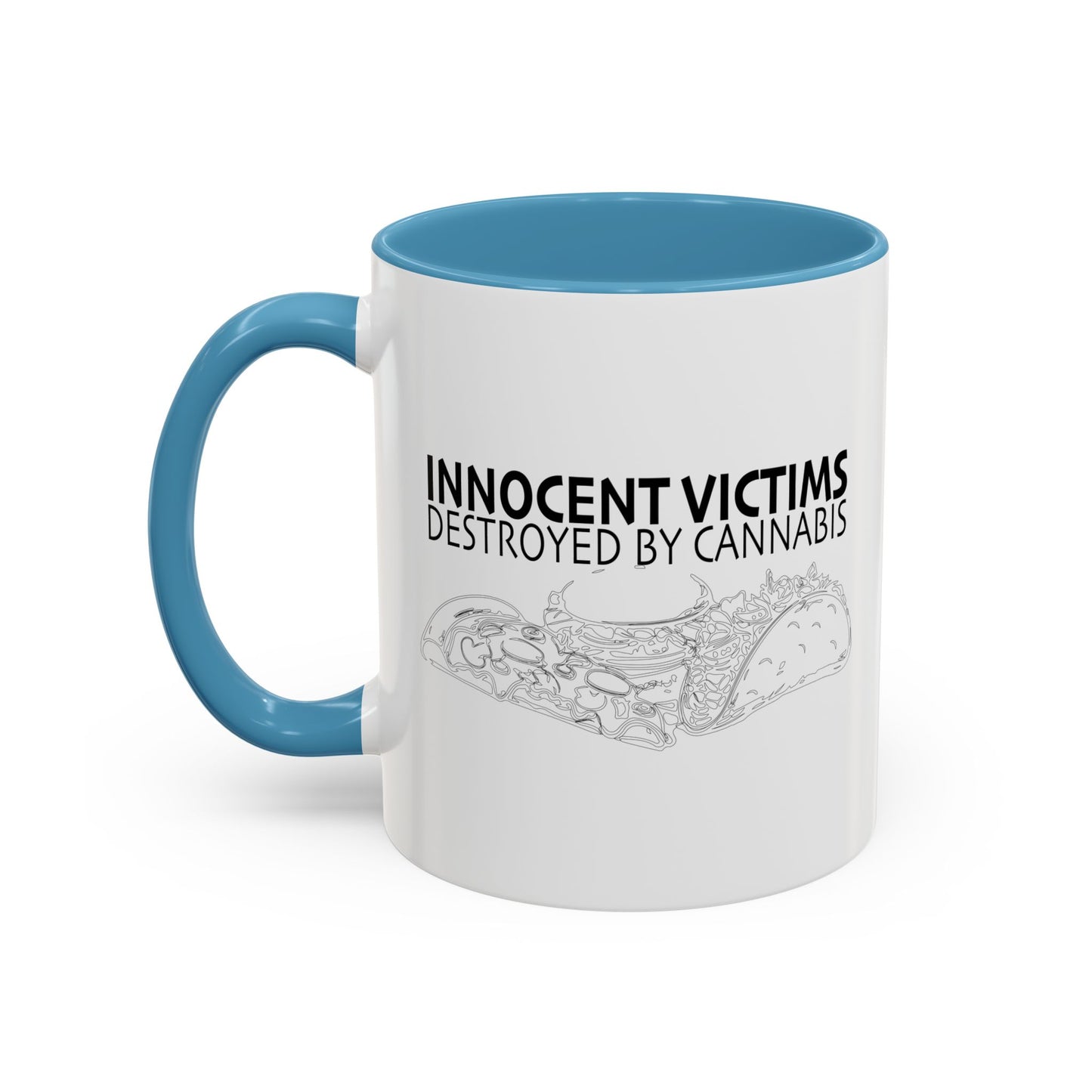 VICTIMS OF CANNABIS Accent BiColor Funny Sarcastic Mug