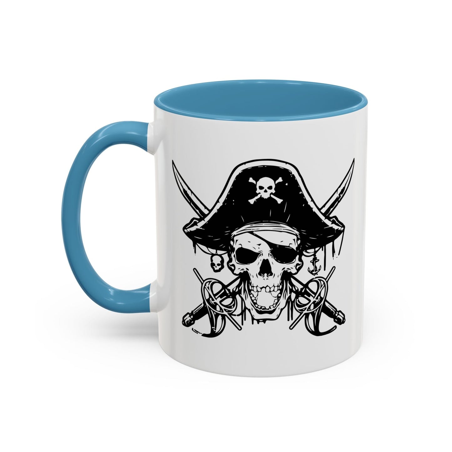 PIRATE SKULL HAT SWORD BONES Accent BiColor Funny Sarcastic Mug