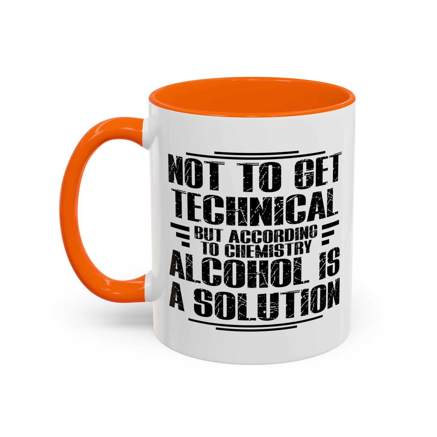 ALCOHOL IS A SOLUTION Accent BiColor Funny Sarcastic Mug