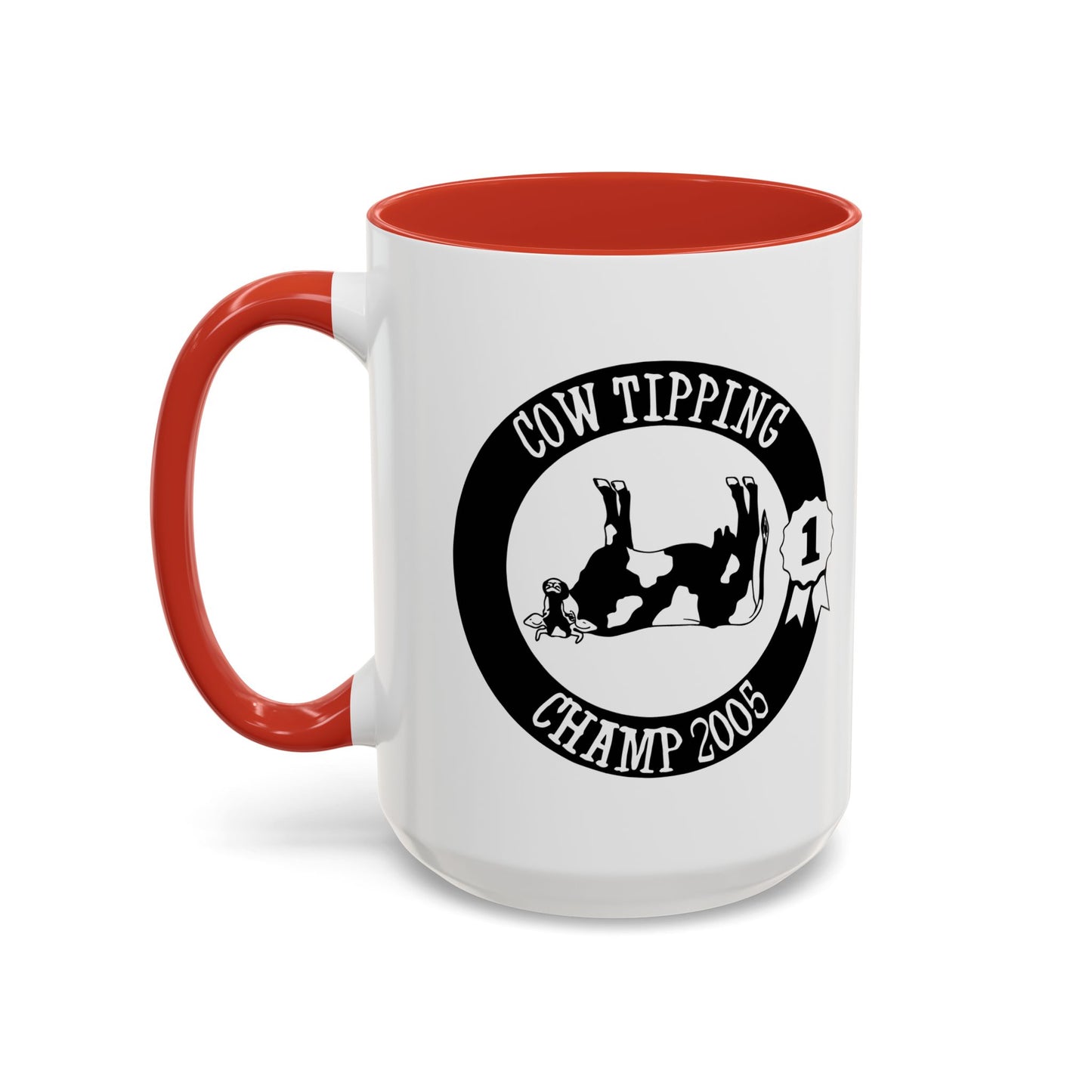 COW TIPPING CHAMP Accent BiColor Funny Sarcastic Mug