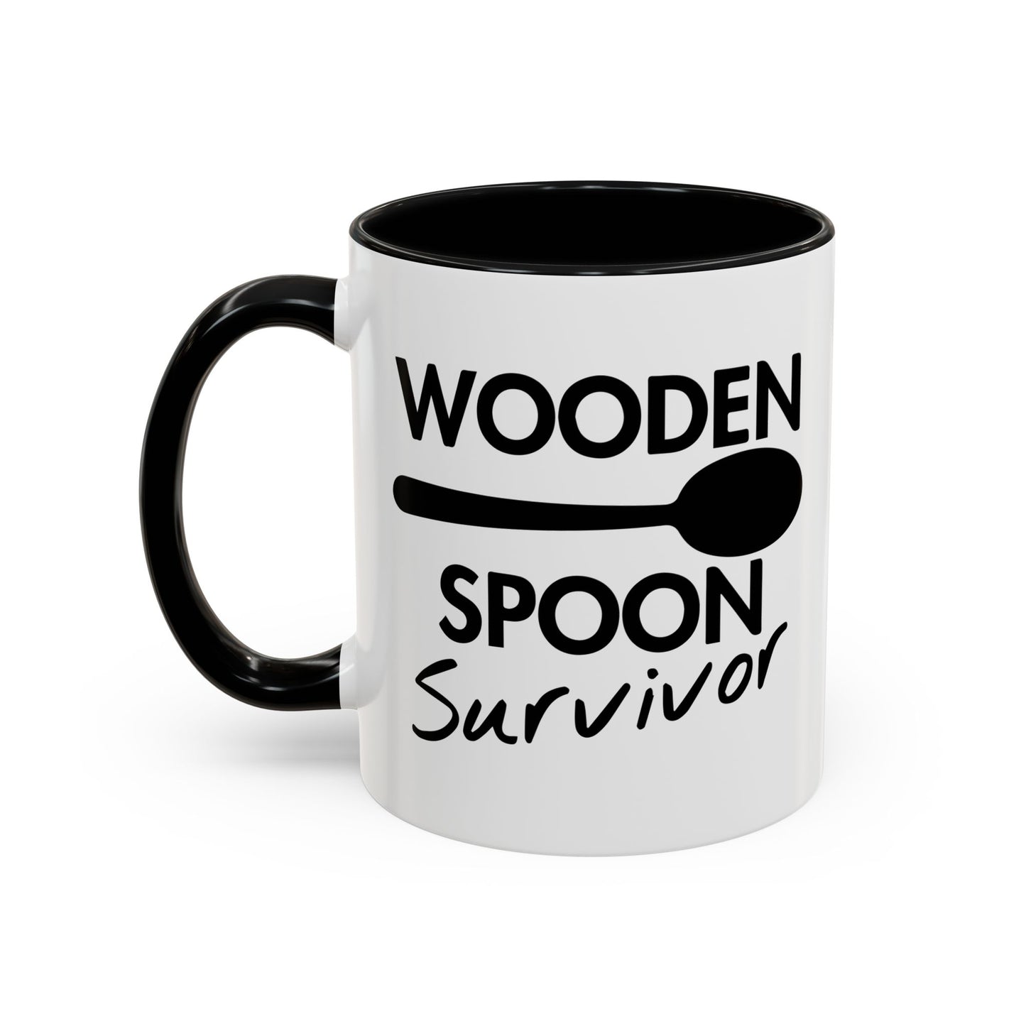 WOODEN SPOON SURVIVOR Accent BiColor Funny Sarcastic Mug