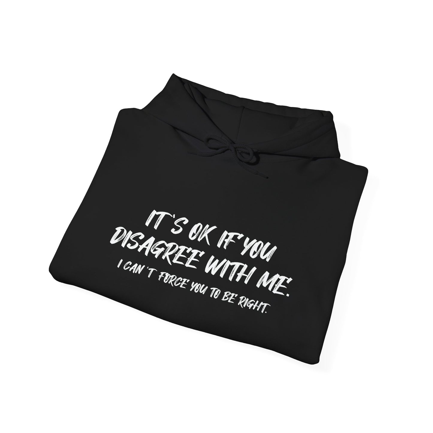 IT'S OK IF YOU DISAGREE WITH ME - Premium Unisex Funny Sarcastic Black Hoodie Sweatshirt