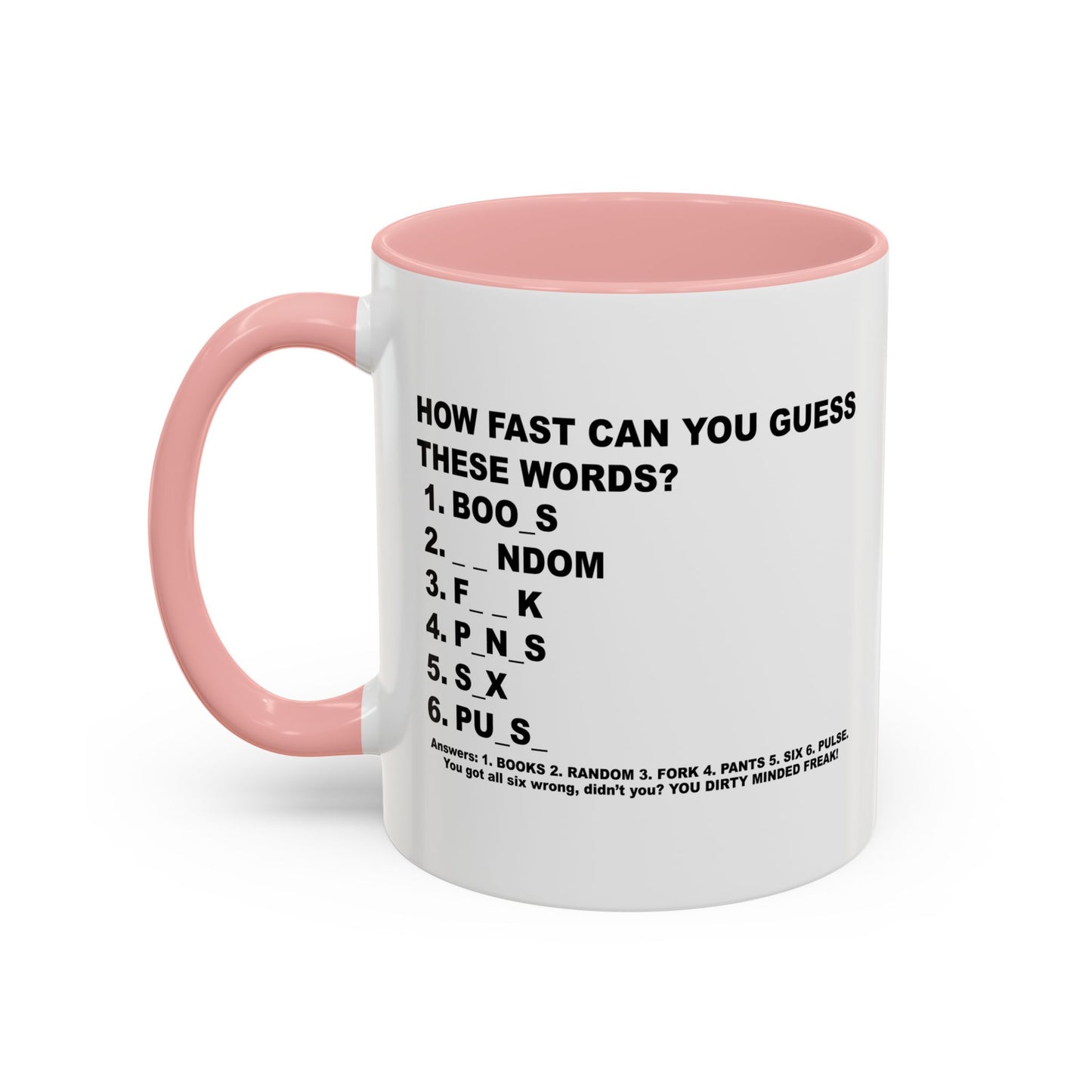 GUESS THESE WORDS Accent BiColor Funny Sarcastic Mug