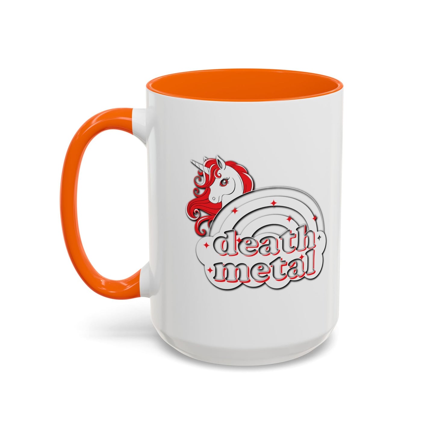 DEATH METAL UNICORN Accent BiColor Funny Sarcastic Mug