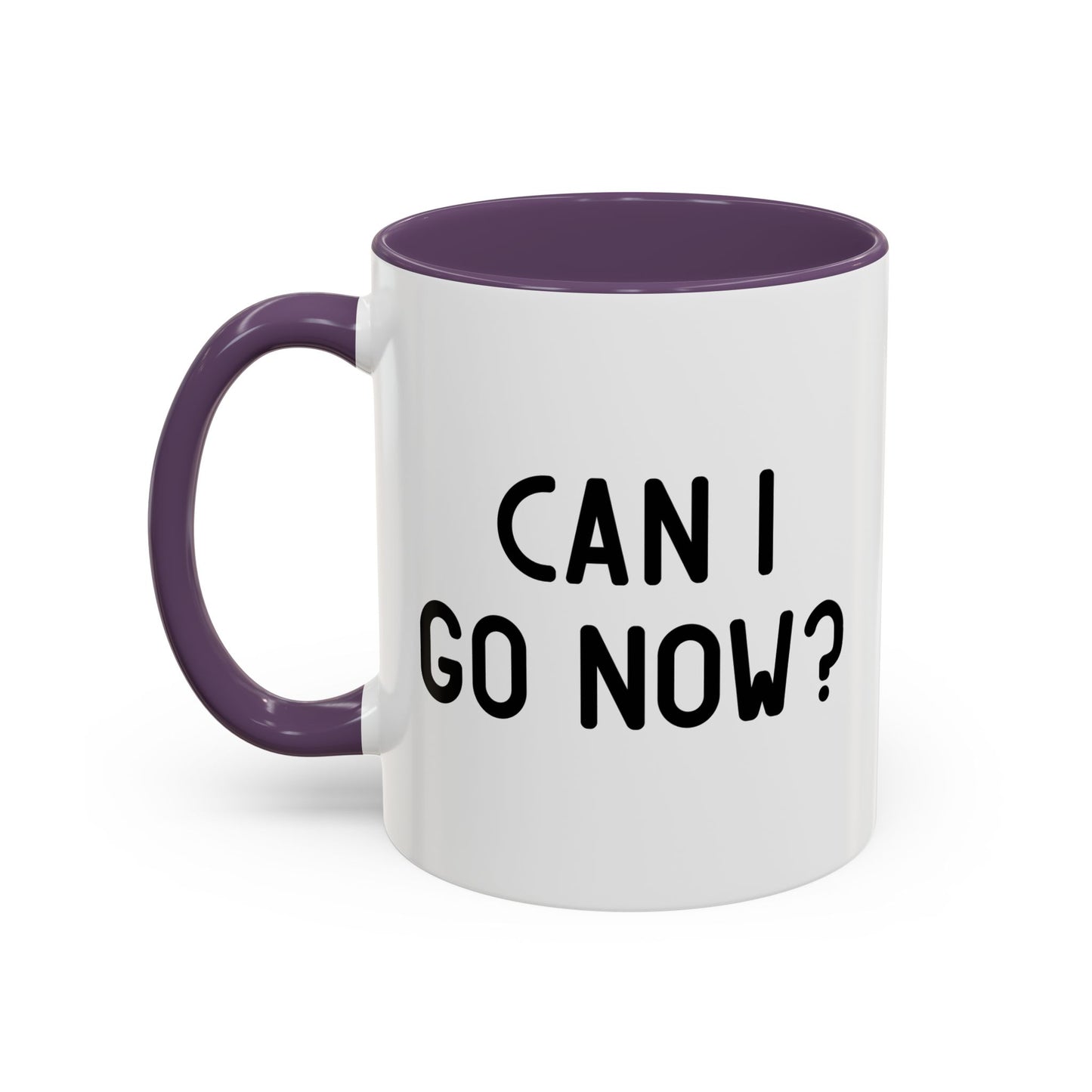 CAN I GO NOW? Accent BiColor Funny Sarcastic Mug