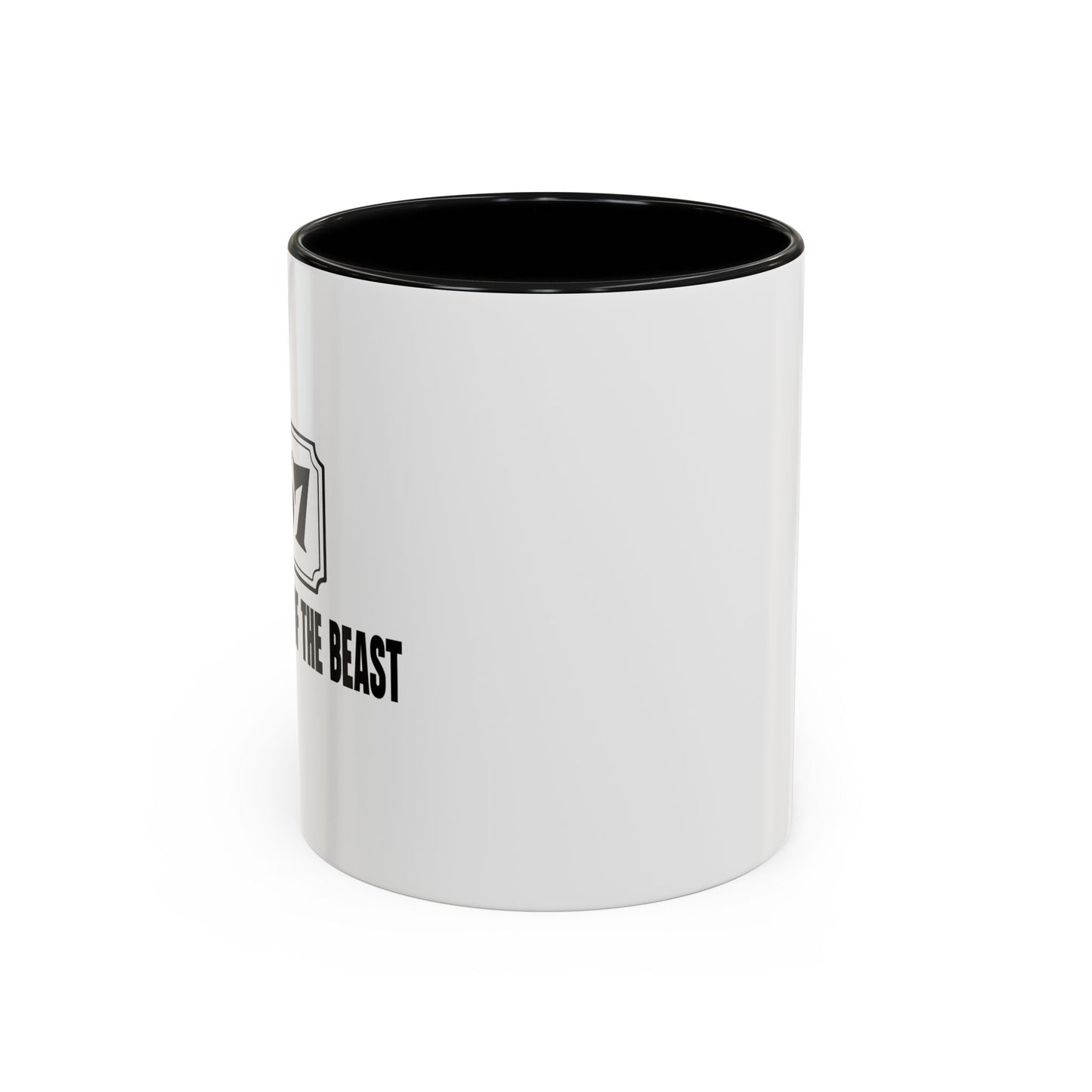 THE NEIGHBOR OF THE BEAST Accent BiColor Funny Sarcastic Mug