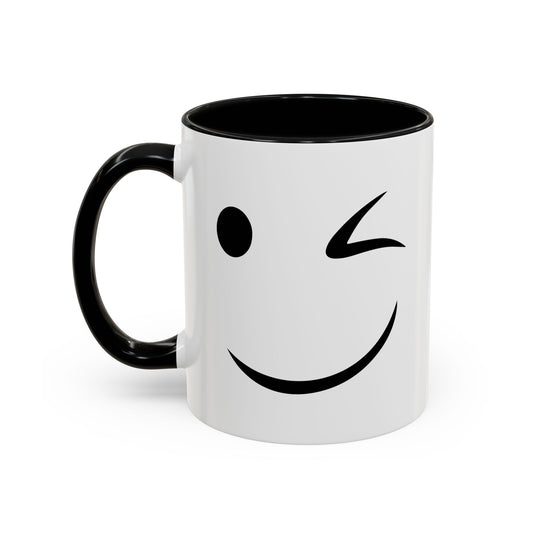 WINK SMILE Accent BiColor Funny Sarcastic Mug