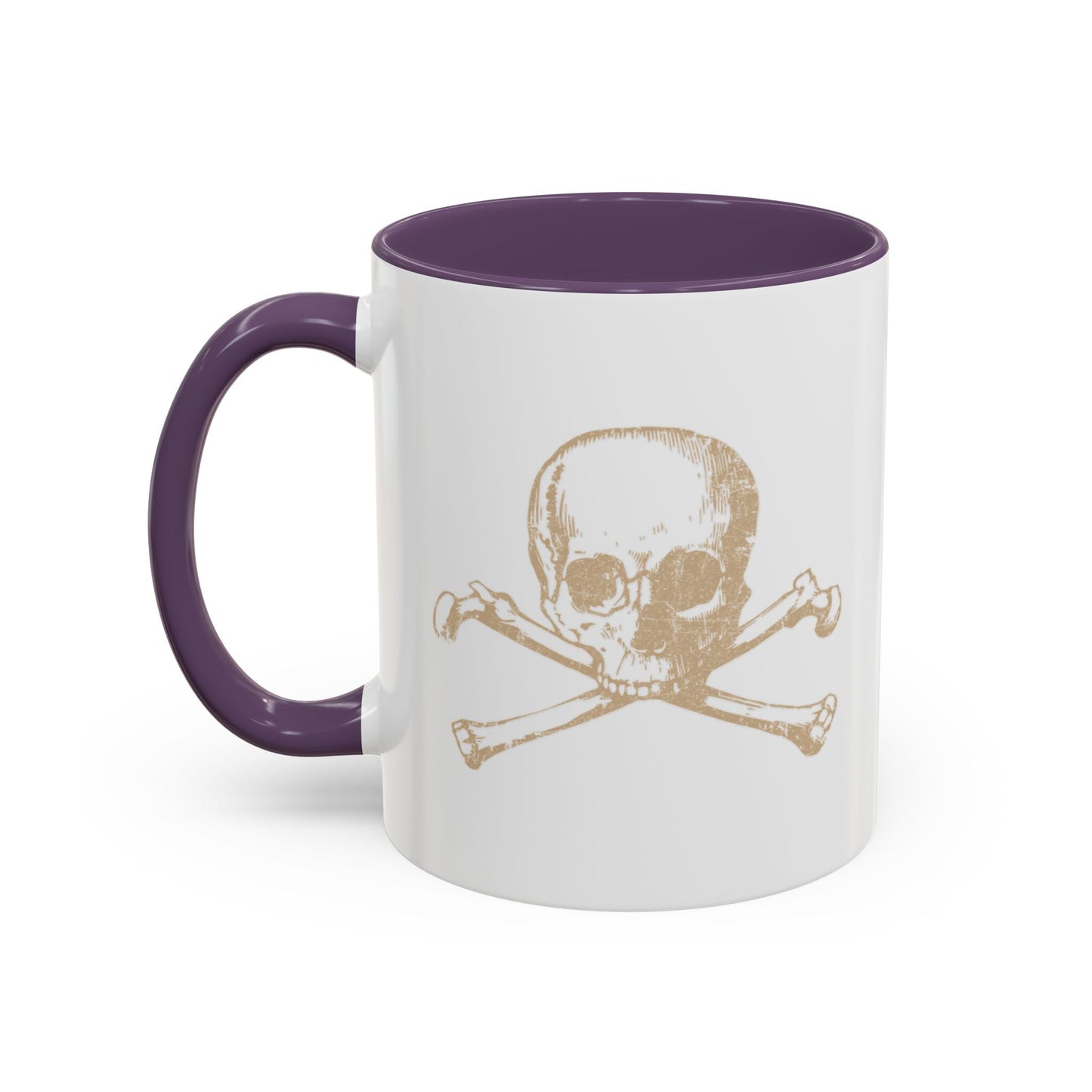 HUMAN SKULL CROSS BONES Accent BiColor Funny Sarcastic Mug