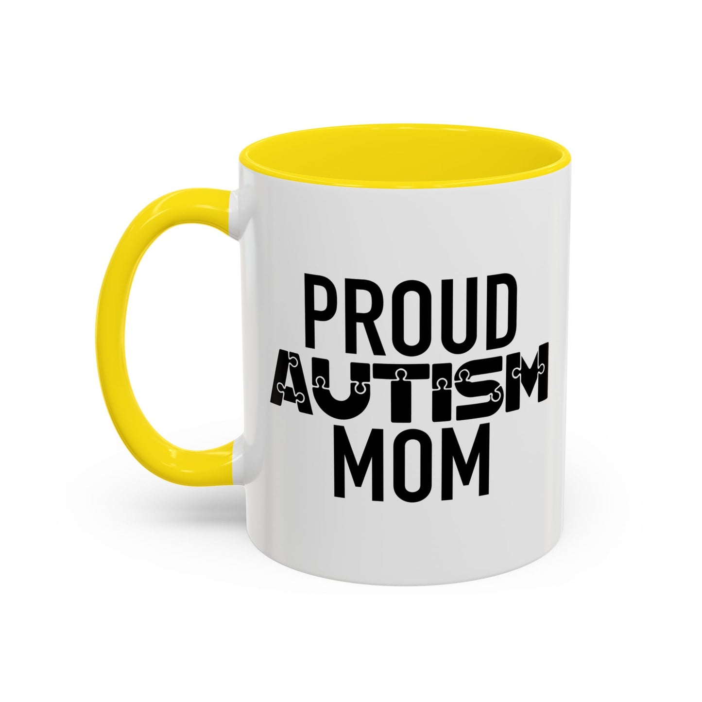 PROUD AUTISM MOM Accent BiColor Mug