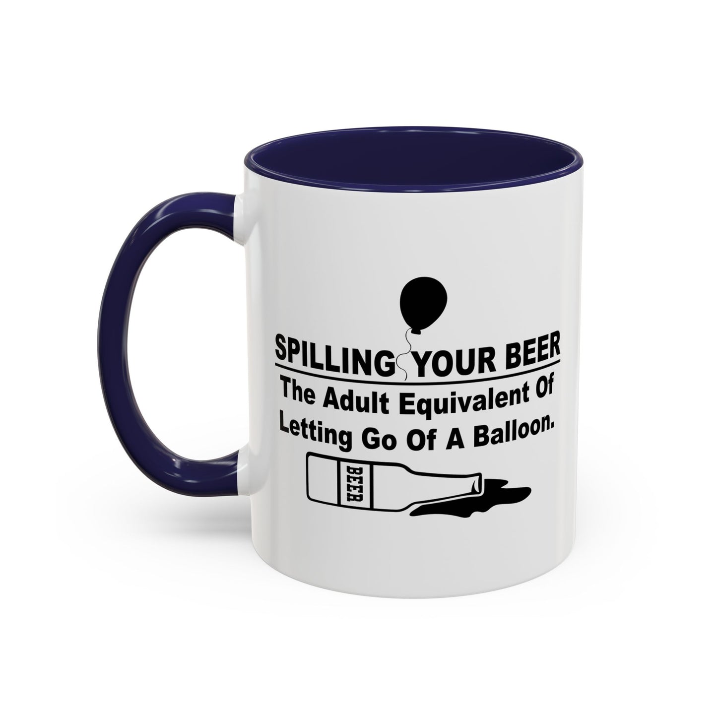 LETTING GO OF A BALLOON Accent BiColor Funny Sarcastic Mug