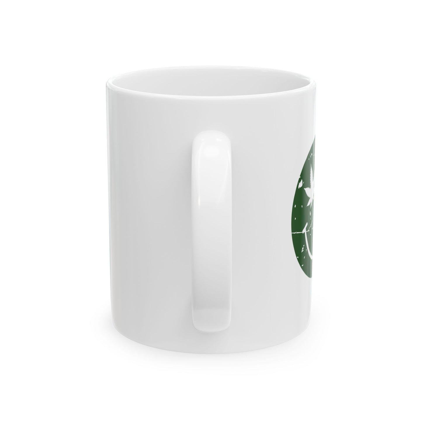 WEED SMILY FACE FUNNY SARCASTIC WHITE MUG