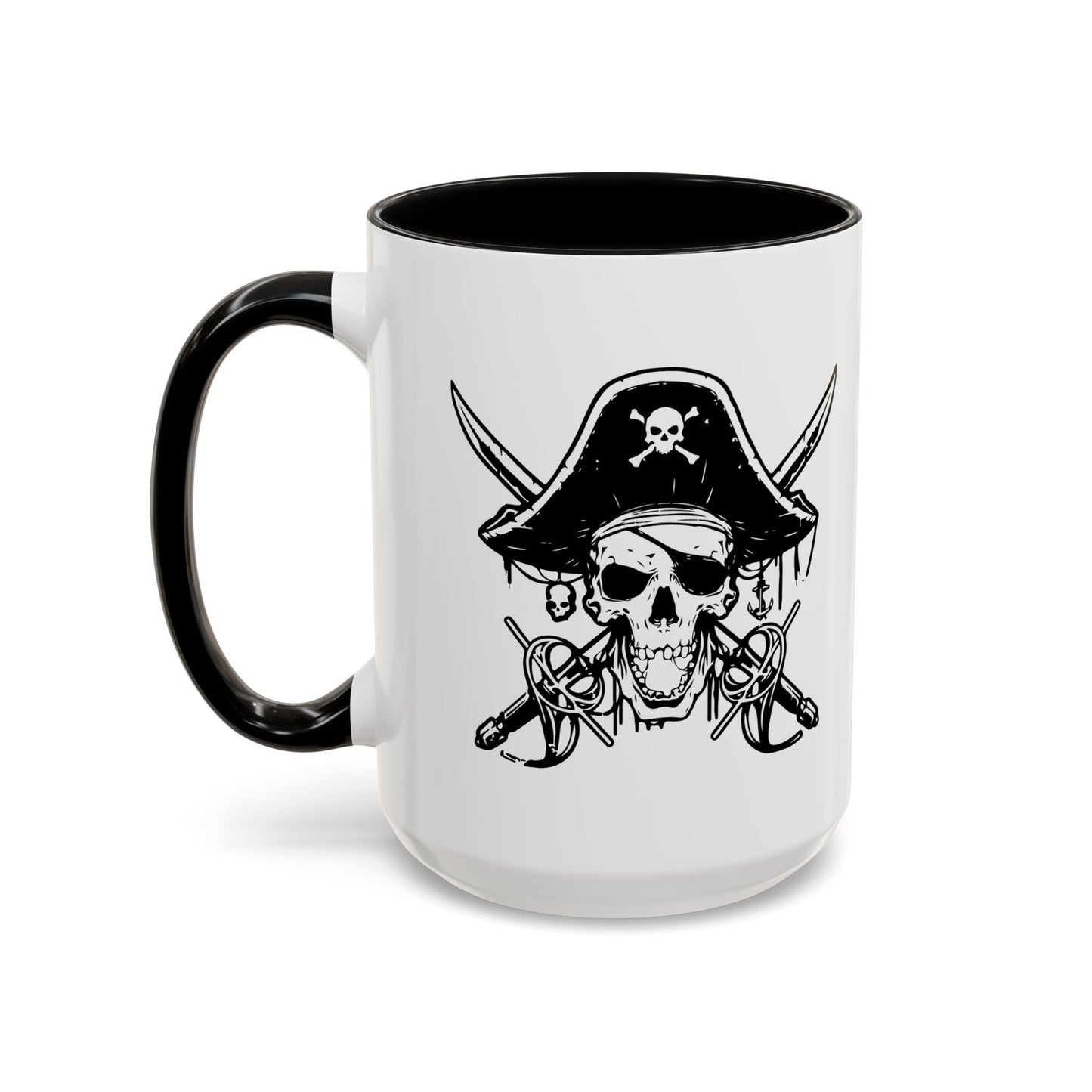 PIRATE SKULL HAT SWORD BONES Accent BiColor Funny Sarcastic Mug