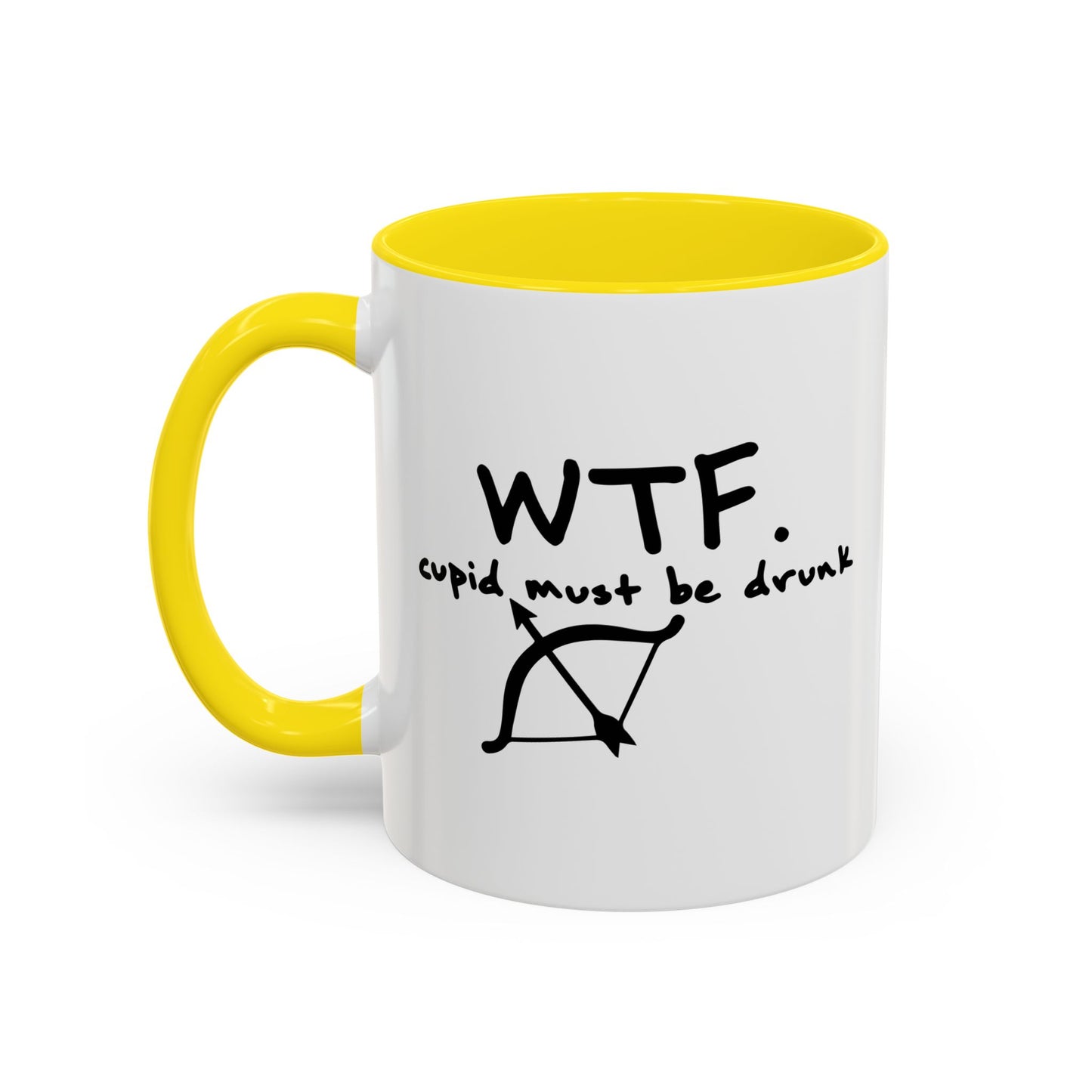 WTF. CUPID - Accent BiColor Funny Sarcastic Mug