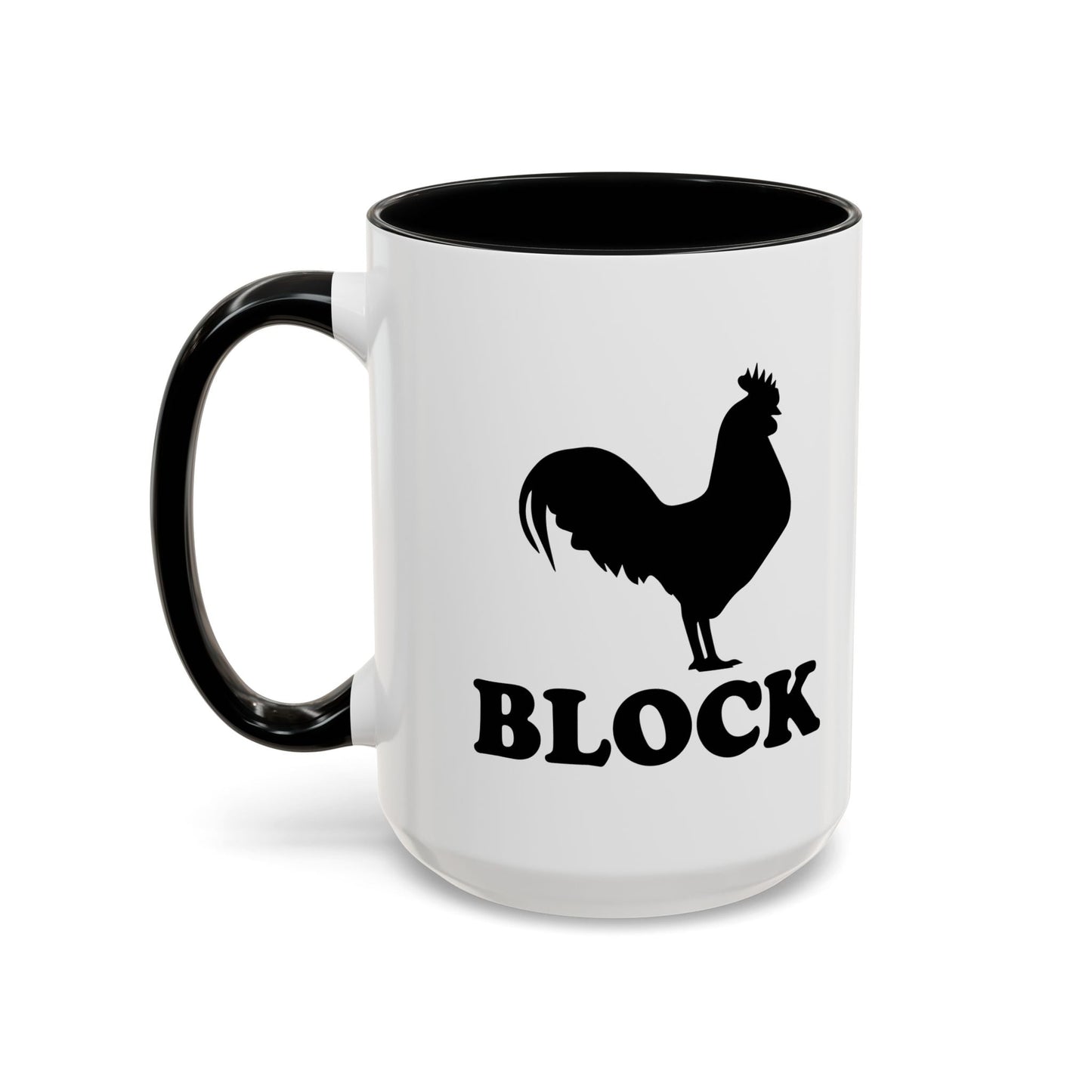 COCK BLOCK Accent BiColor Funny Sarcastic Mug