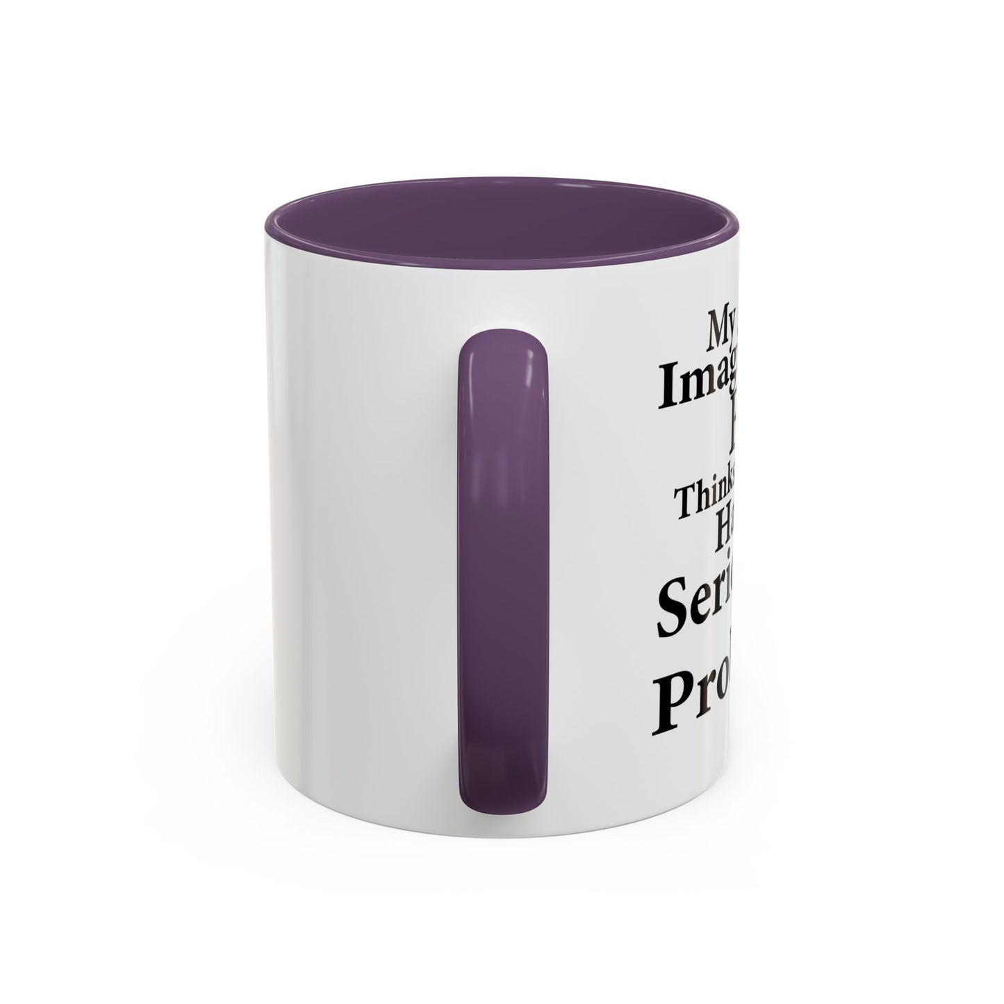 MY IMAGINARY FRIEND THINKS YOU HAVE SERIOUS MENTAL PROBLEMS Accent BiColor Funny Sarcastic Mug