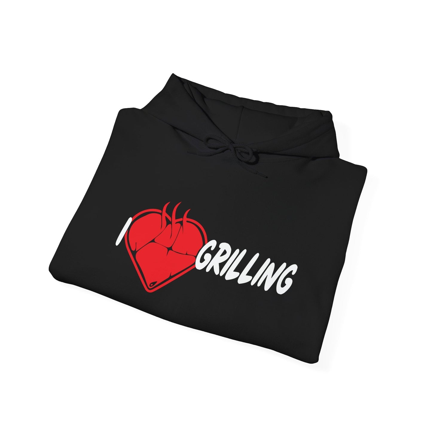 I HEART GRILLING - Premium Unisex Funny Sarcastic Black Hoodie Sweatshirt