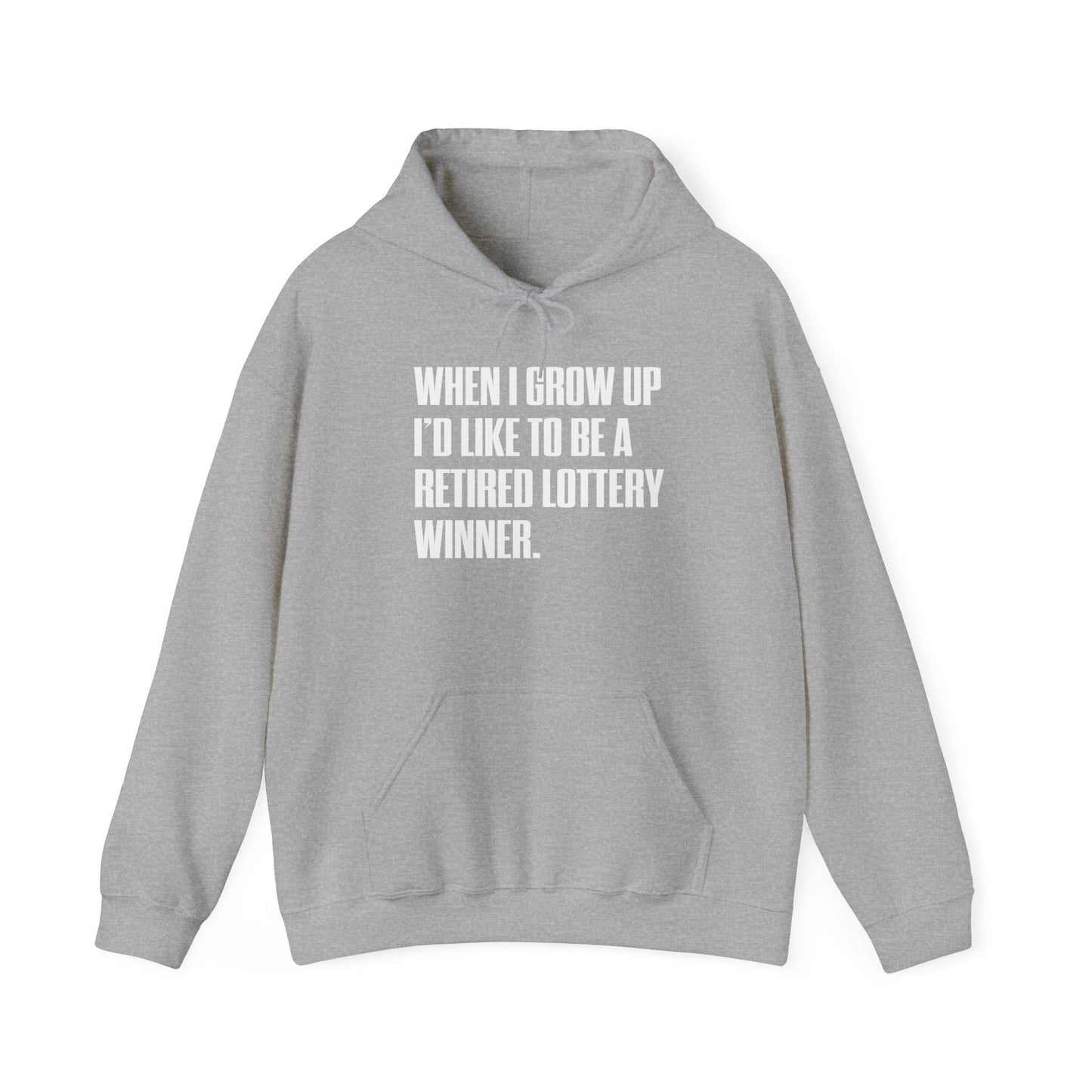 RETIRED LOTTERY WINNER. - Premium Unisex Funny Sarcastic Black Hoodie Sweatshirt