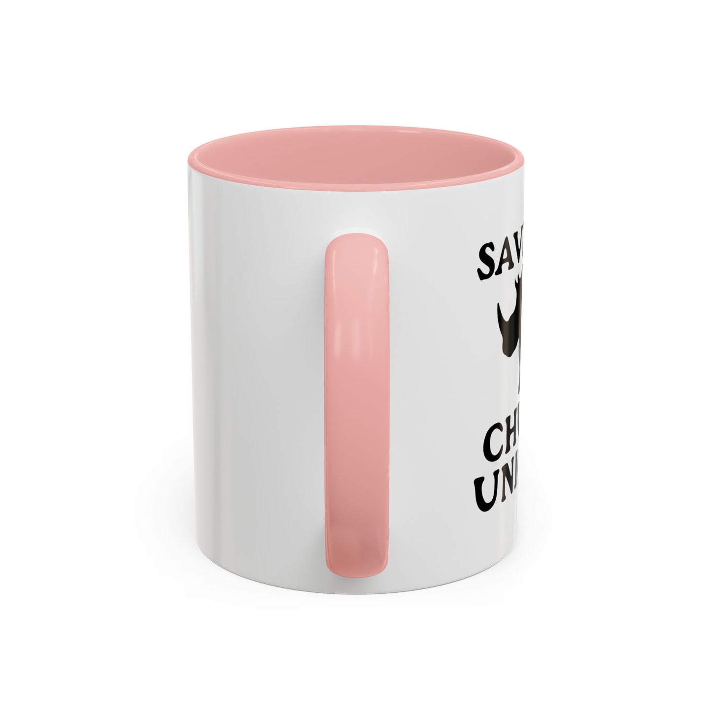 SAVE THE CHUBBY UNICORN Accent BiColor Funny Sarcastic Mug