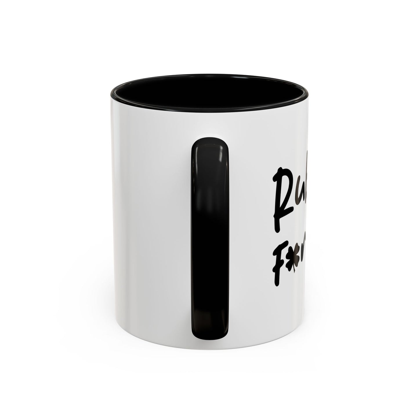 RUB ME FOR LUCK Accent BiColor Funny Sarcastic Mug