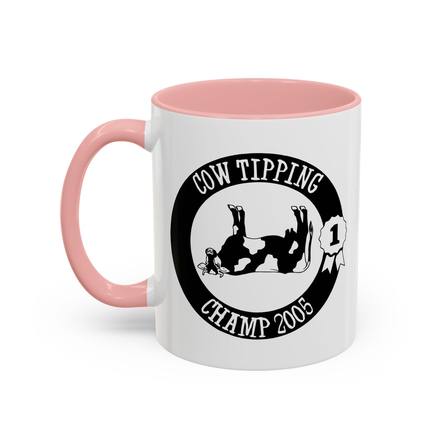 COW TIPPING CHAMP Accent BiColor Funny Sarcastic Mug